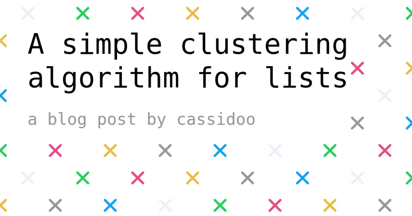 a simple clustering algorithm for lists
