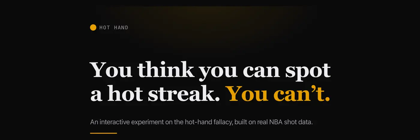 show hn can you distinguish nba shooting streaks from randomness