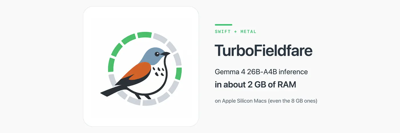 show hn opensource engine running gemma 4 26b in 2 gb ram on any mseries mac