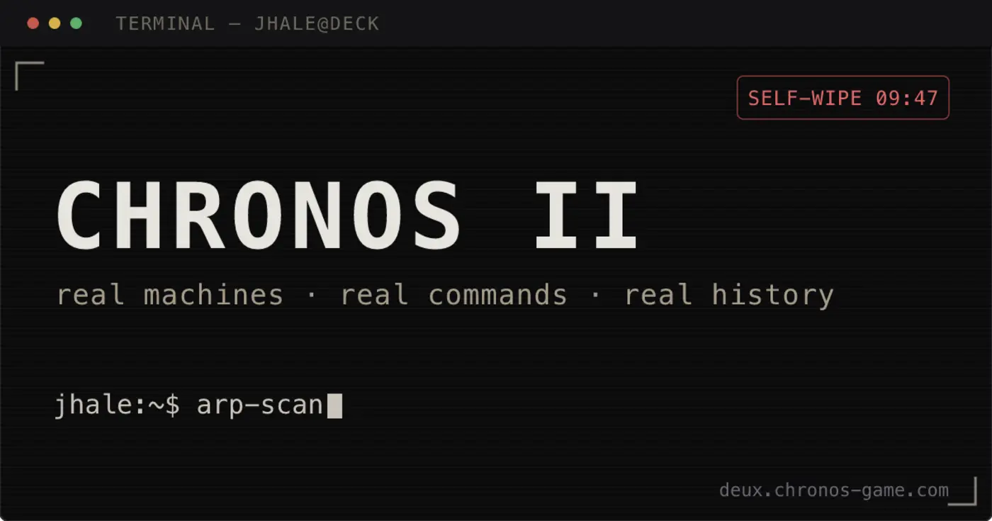 show hn chronos 2 terminal games through 50 years of hacking history