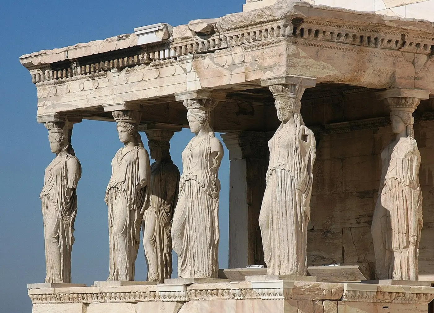 caryatid women who hold up buildings