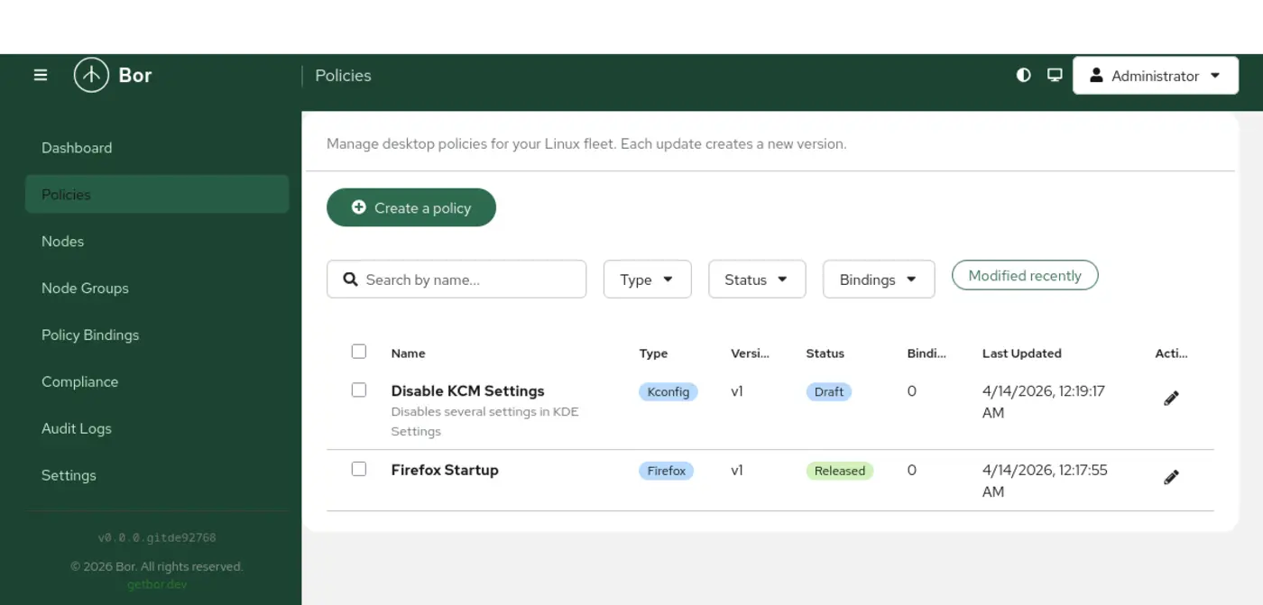 show hn bor opensource policy management for linux desktops