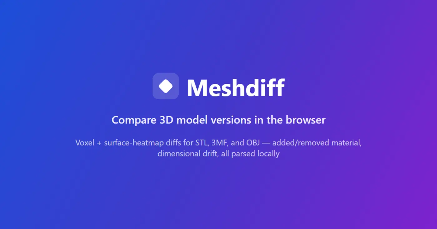 meshdiff visually compare two stl versions in the browser clientside