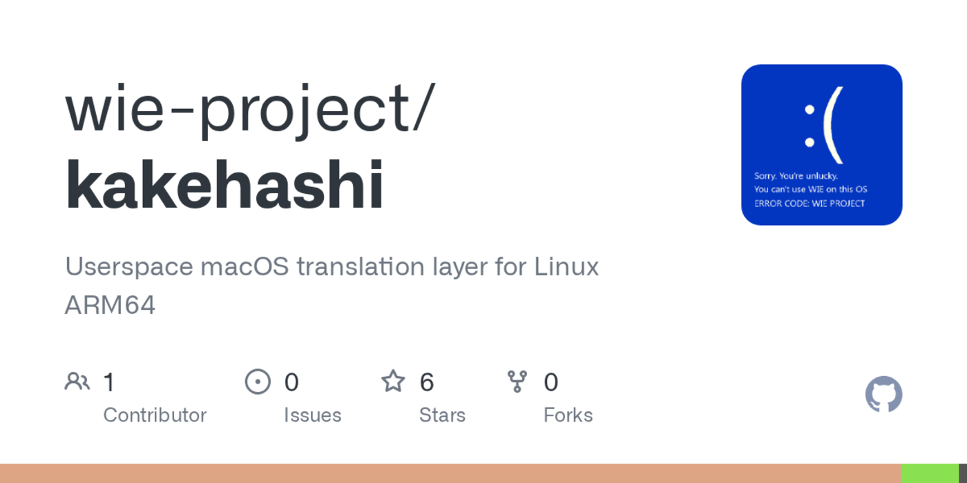 show hn kakehashi experimental userspace to run macos binaries on linux arm