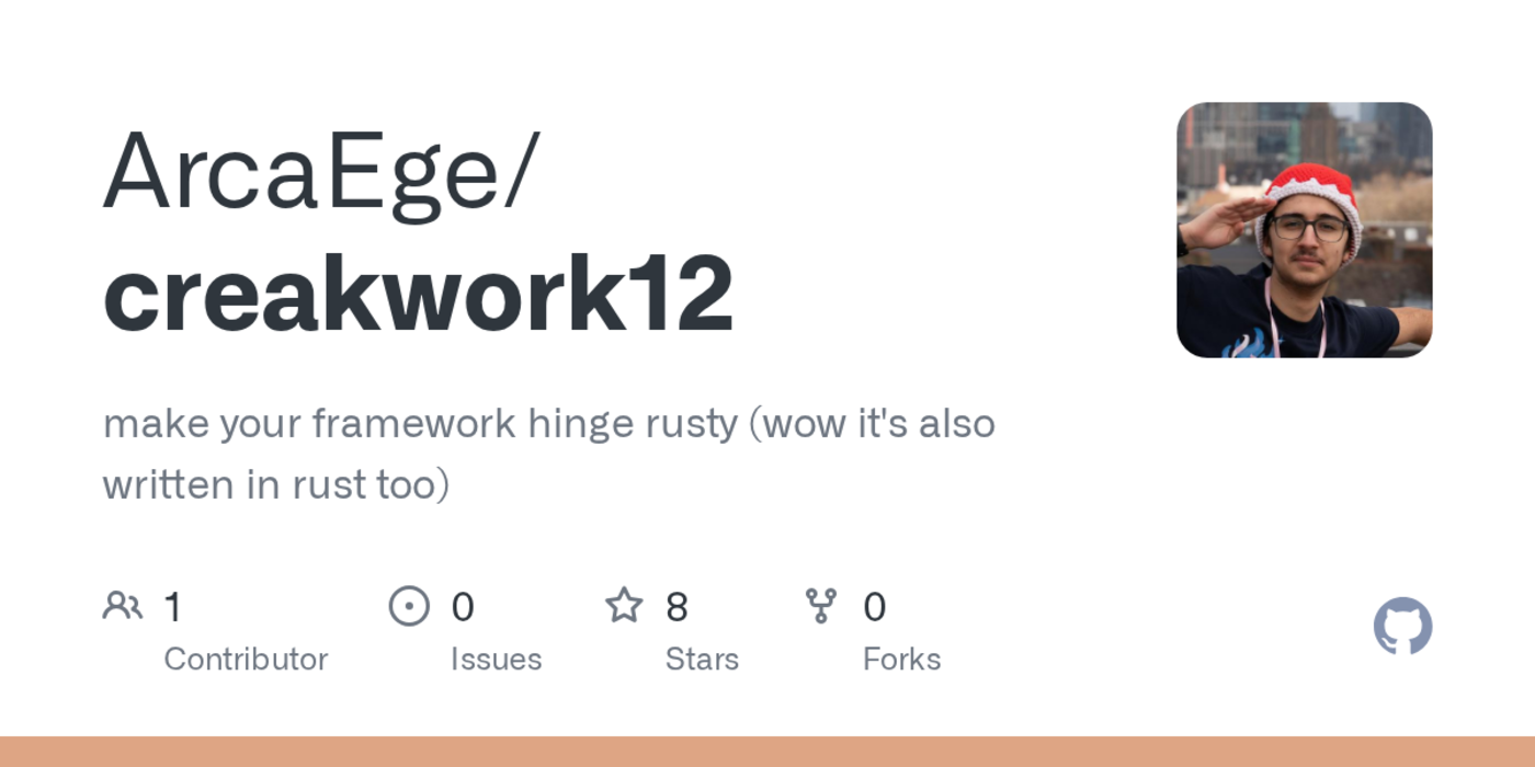 show hn make your framework 12 sound like a creaky door