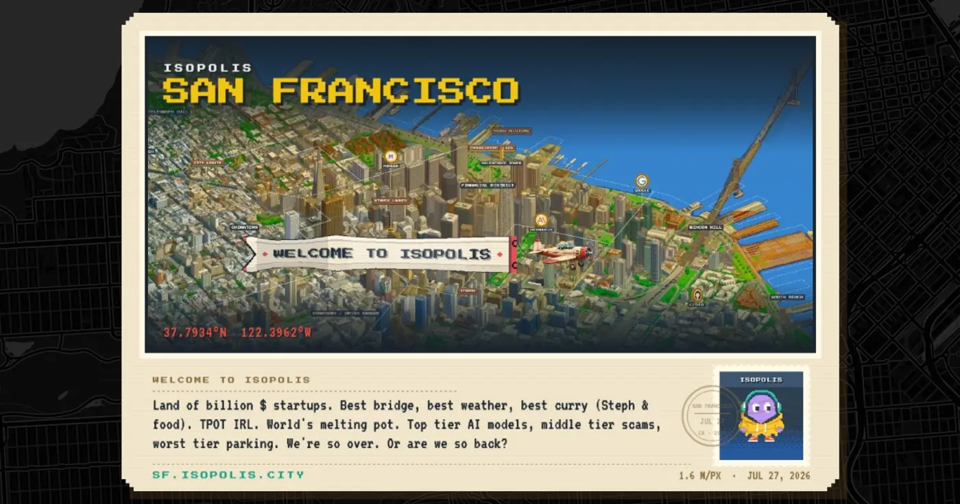 show hn isopolis isometric pixel map of sf