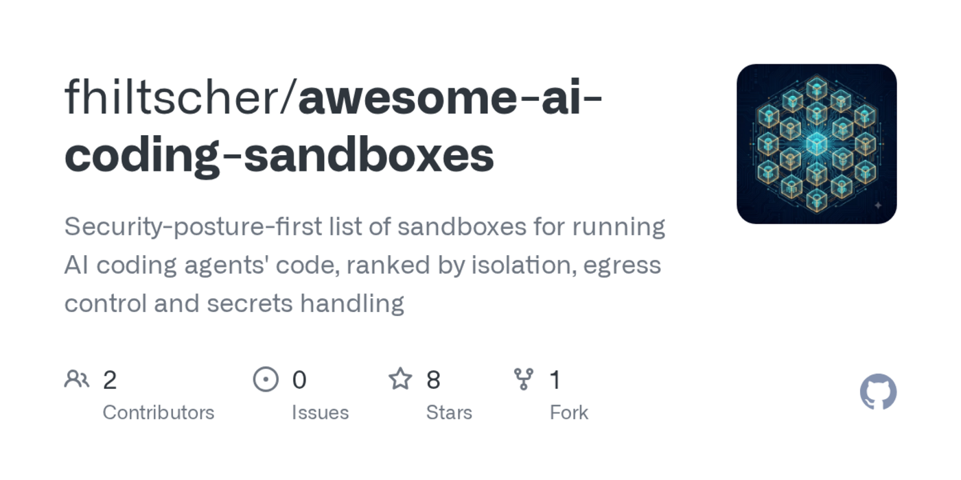 a list of sandboxes for running ai coding agents ranked by security posture