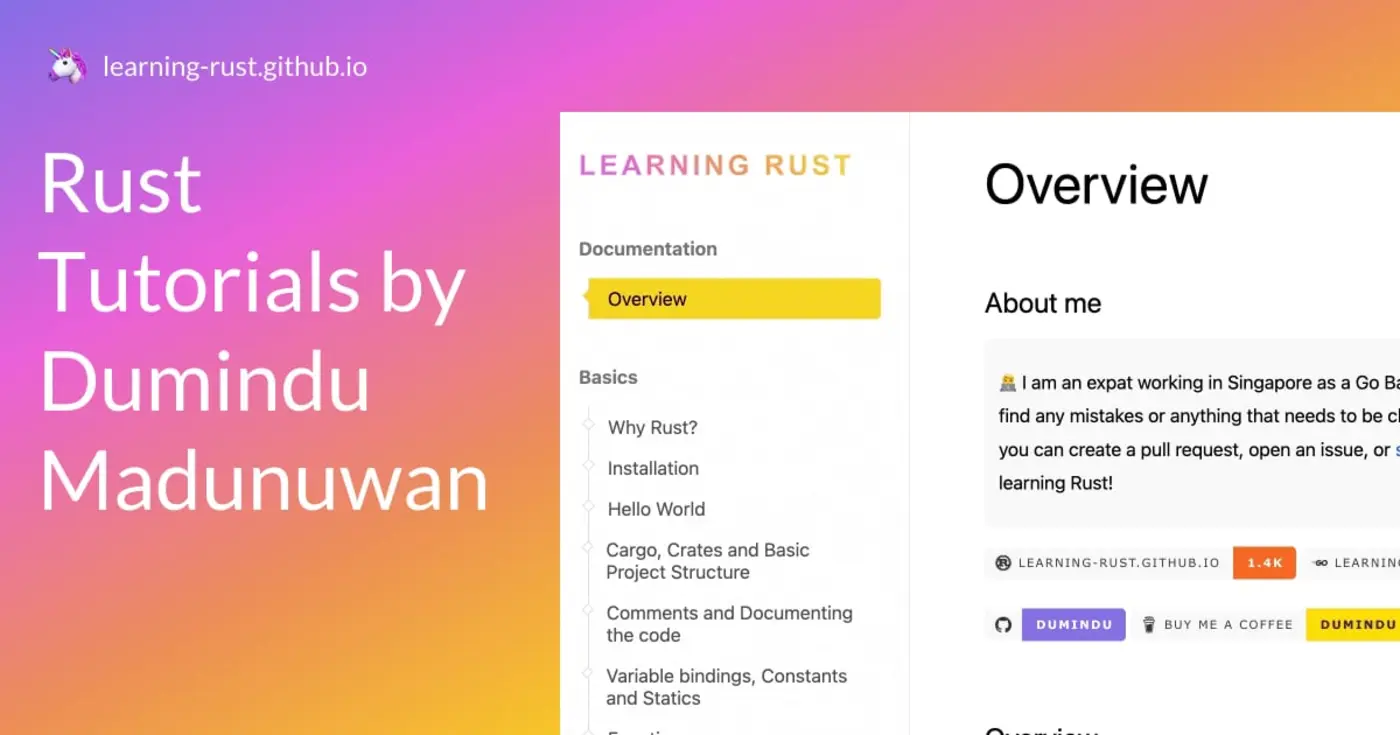 learningrustgithubio rust programming language tutorials for everyone
