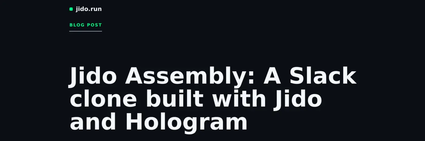 show hn jido assembly slack clone in pure elixir with integrated agents