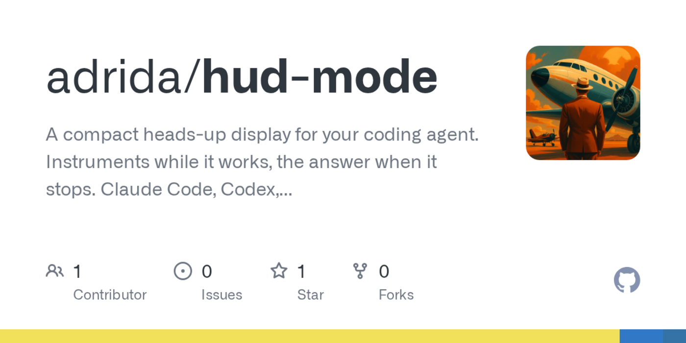 show hn hud an opensource minimal terminal ui for claudecode codex opencode