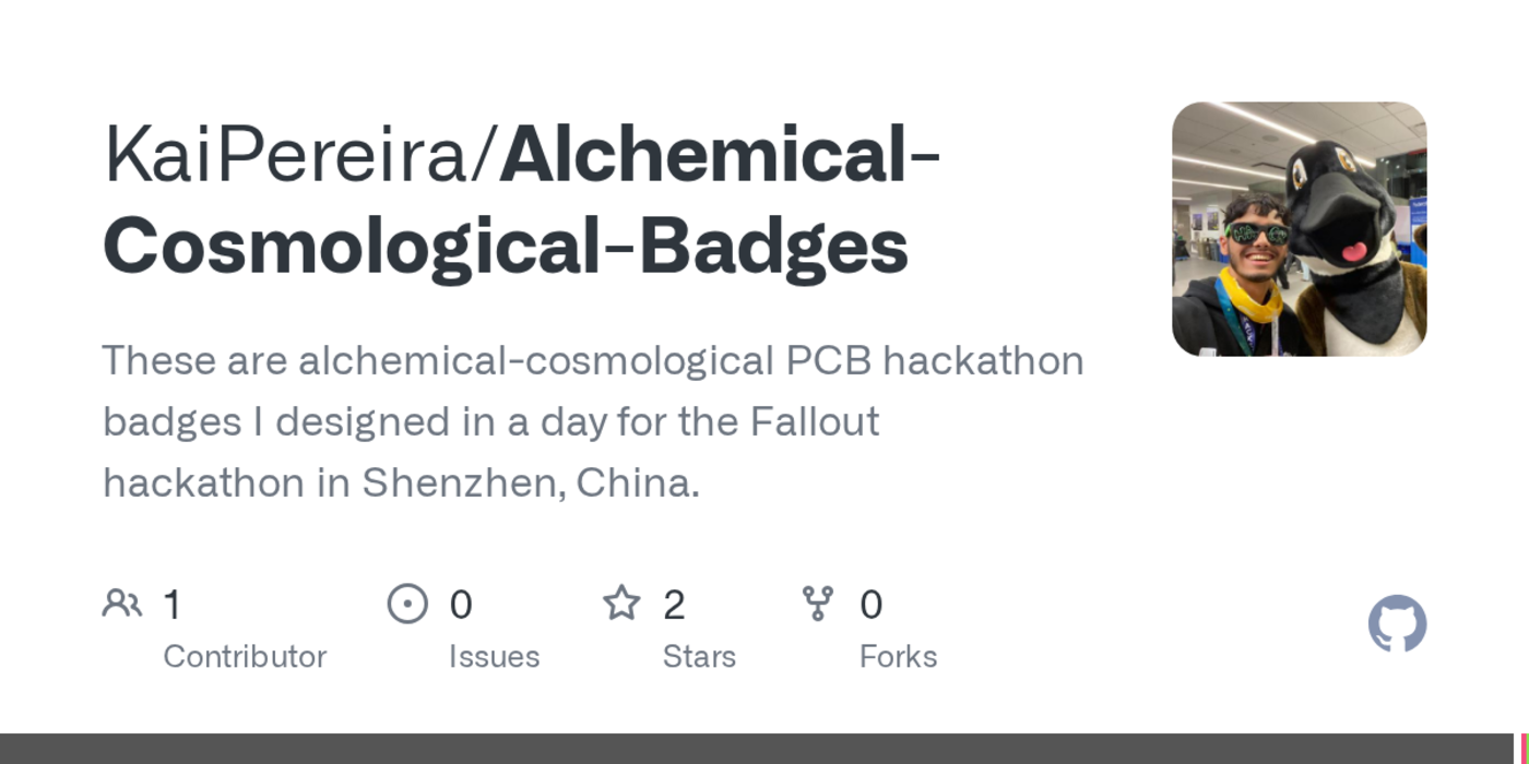 show hn i made alchemicalcosmological pcb badges