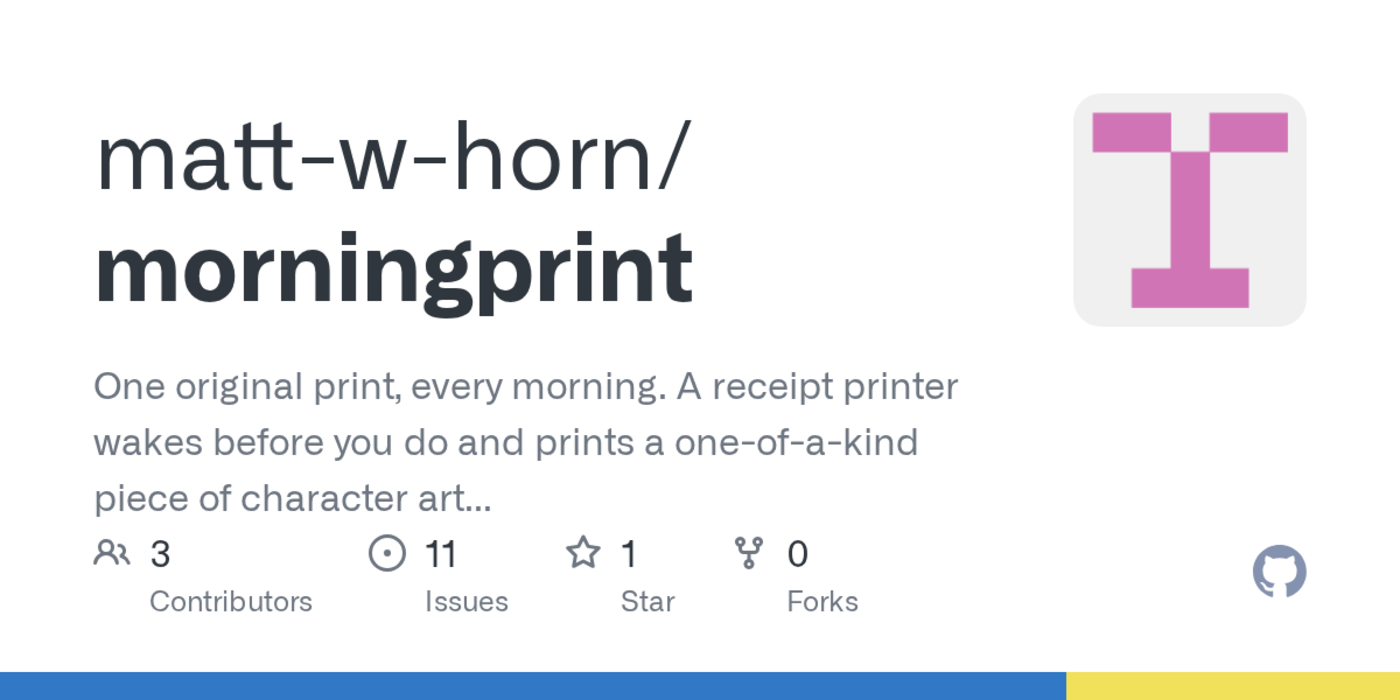 show hn my receipt printer prints an original artwork every morning