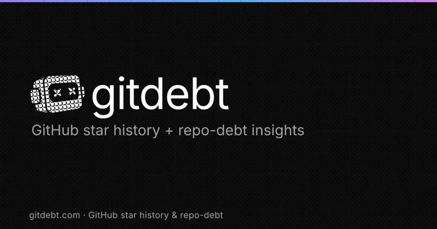 show hn gitdebtcom open source repo stats and star history for github repos