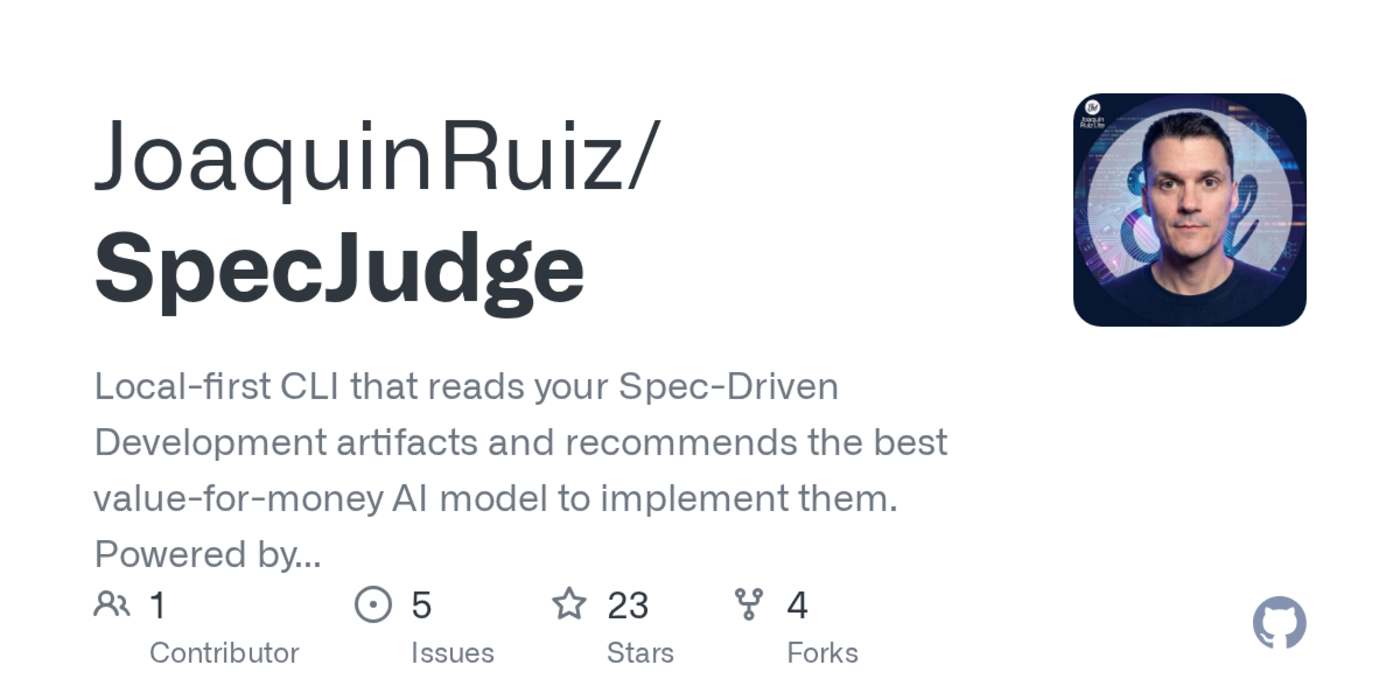specjudge tells you which model you should use for each task