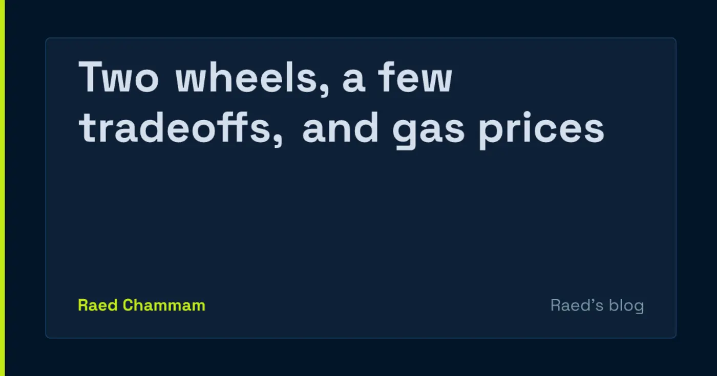 two wheels a few tradeoffs and gas prices