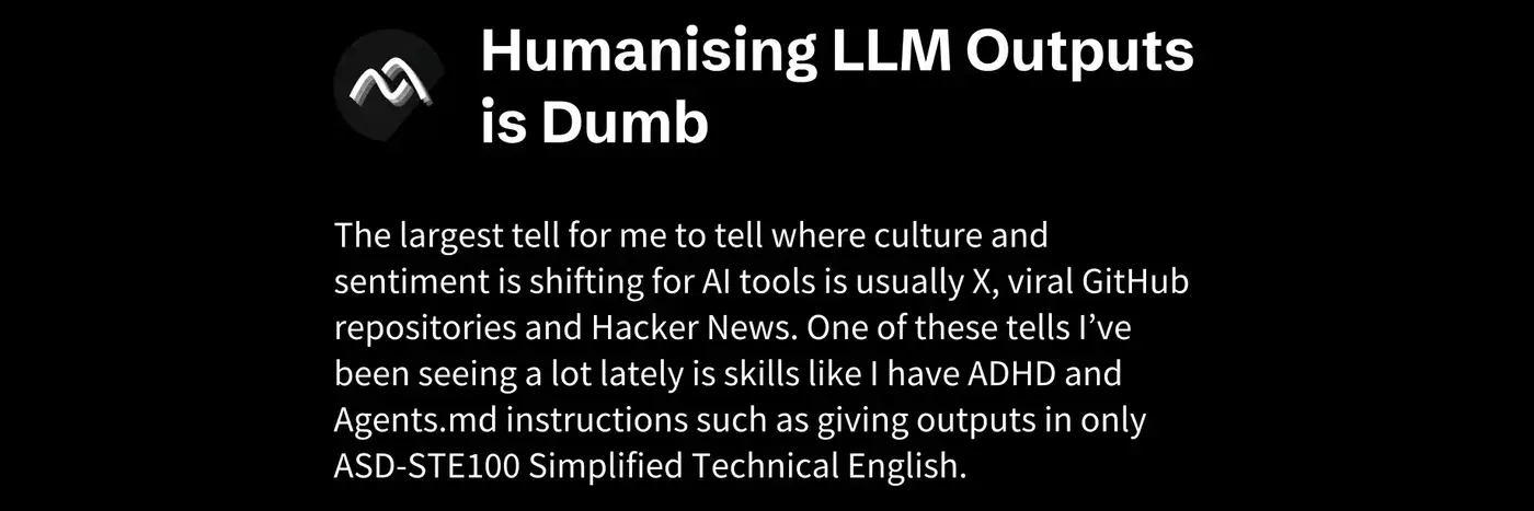 humanising llm outputs is dumb