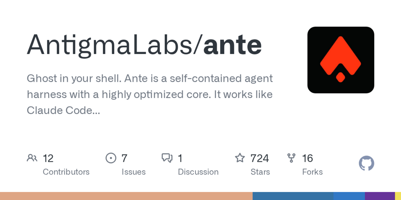 show hn ante a coding agent in a single binary that runs offline