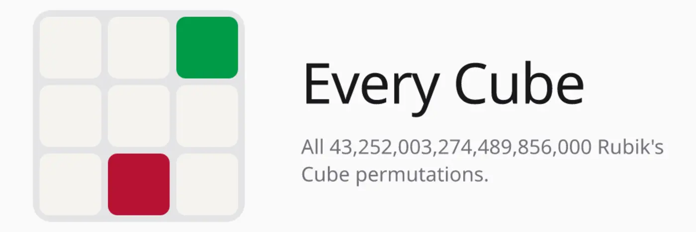 show hn scroll through all 43252003274489856000 rubikx27s cube states