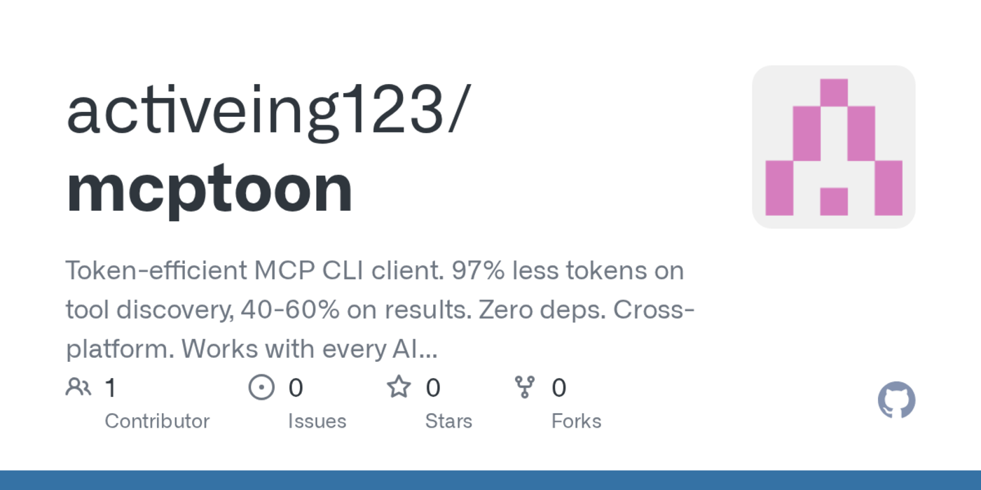 show hn mcptoon tokenefficient mcp cli client