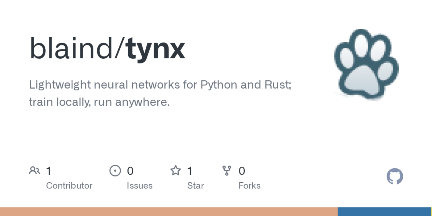 show hn tynx train onnx models with a pytorchshaped api lt20 mb whl