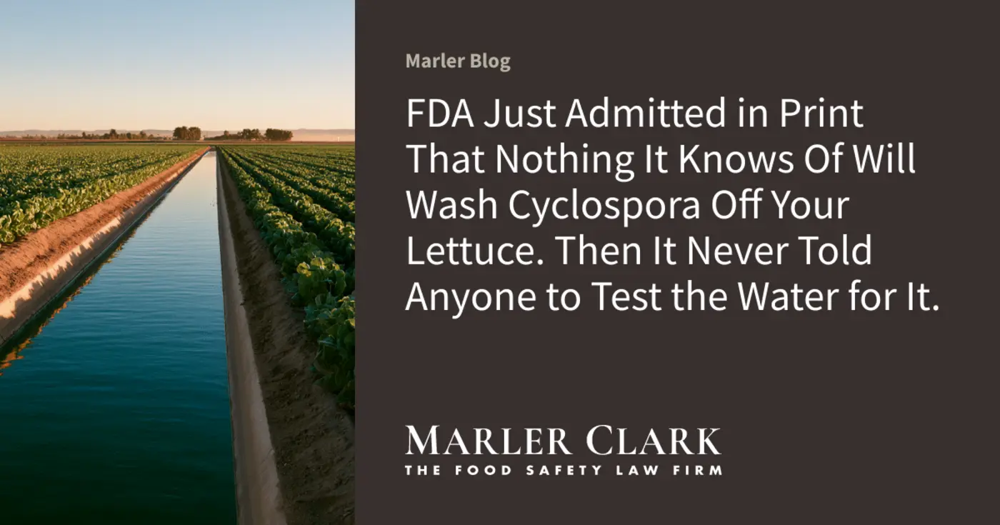 fda admitted in print that nothing it knows of will wash cyclospora off lettuce