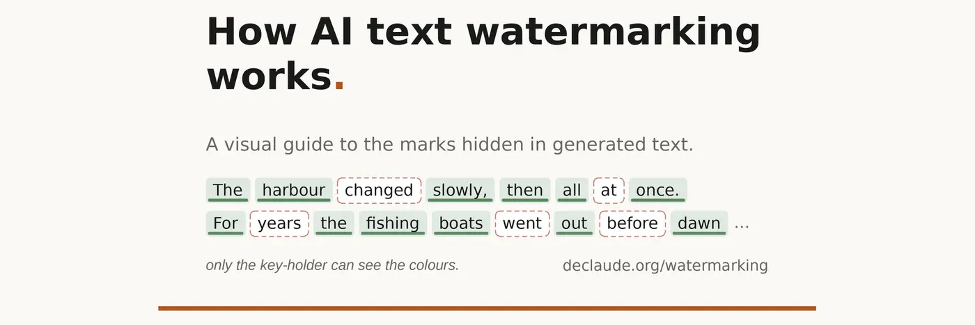 how ai text watermarking works