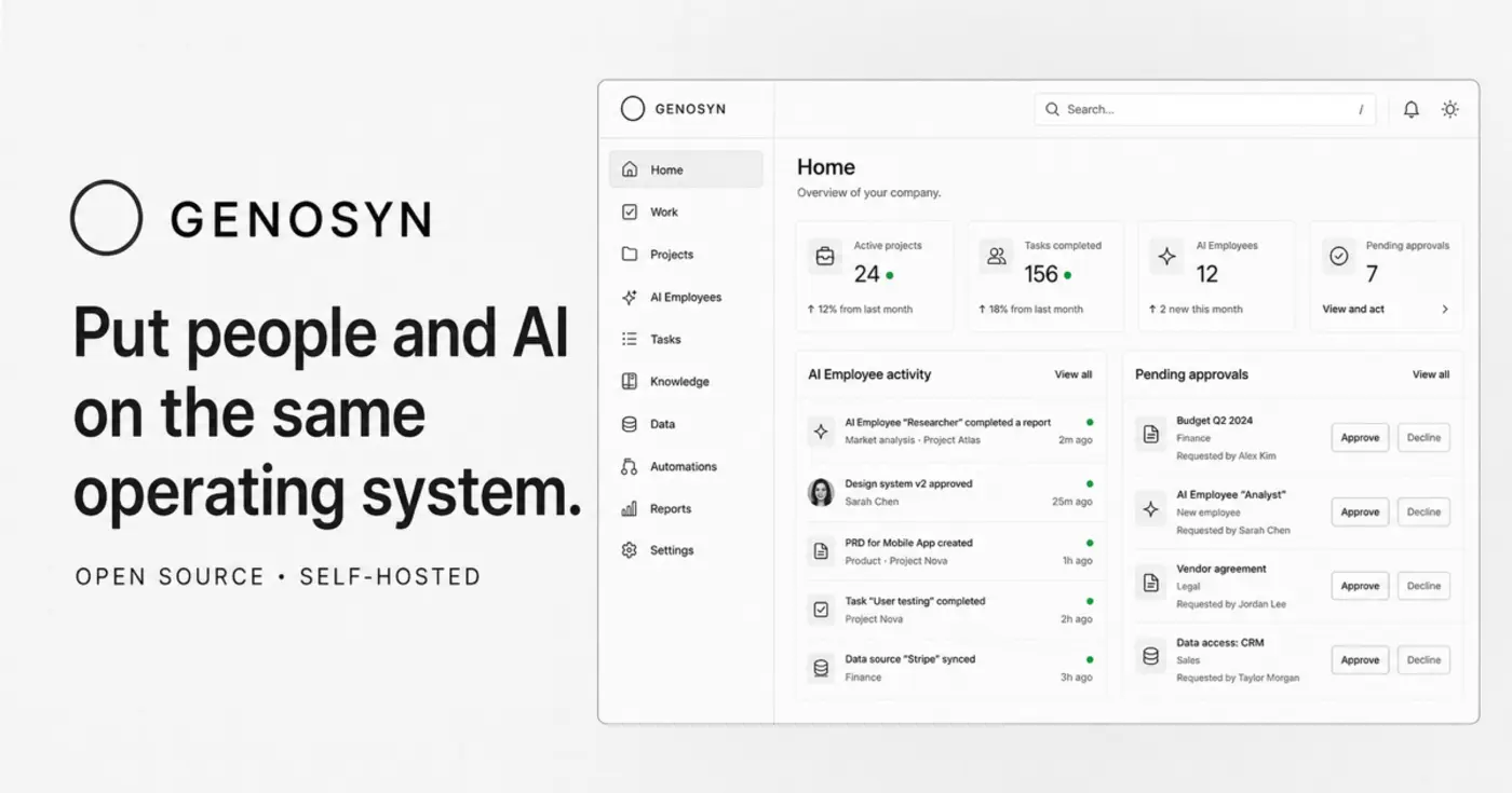 show hn genosyn automate running of companies with ai