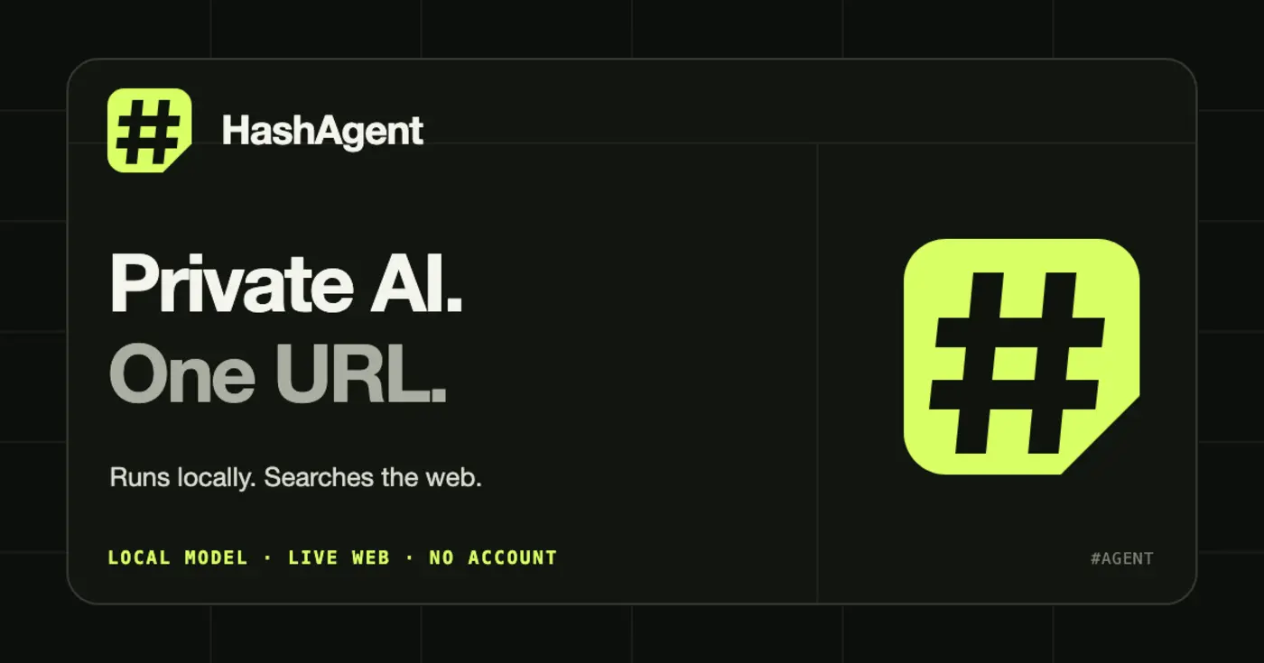 hashagent share an ai agent as a url runs locally via webgpu