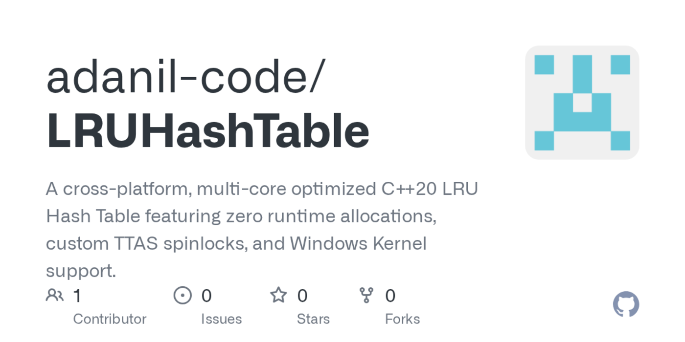 highperformance arraybacked lru hash table