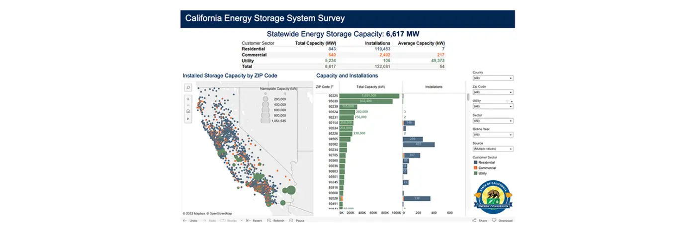 california energy storage system survey