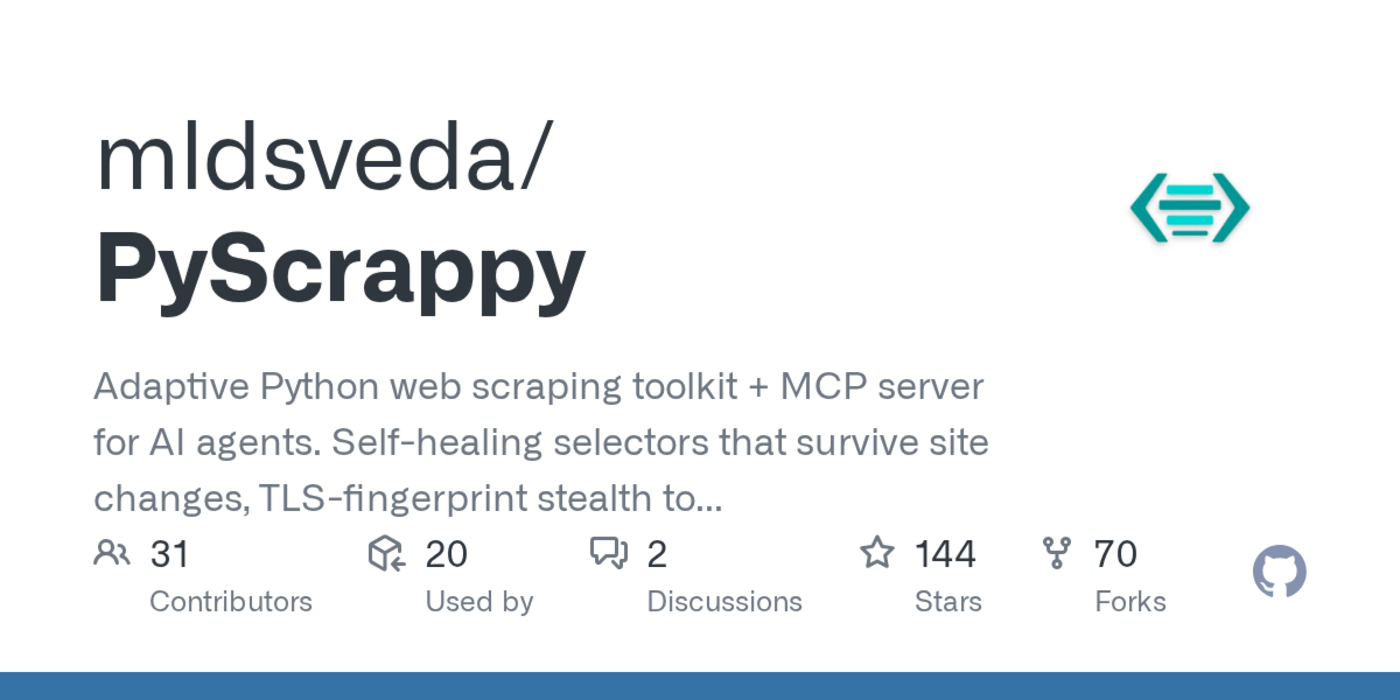show hn pyscrappy selfhealing web scraping selectors plus an mcp server