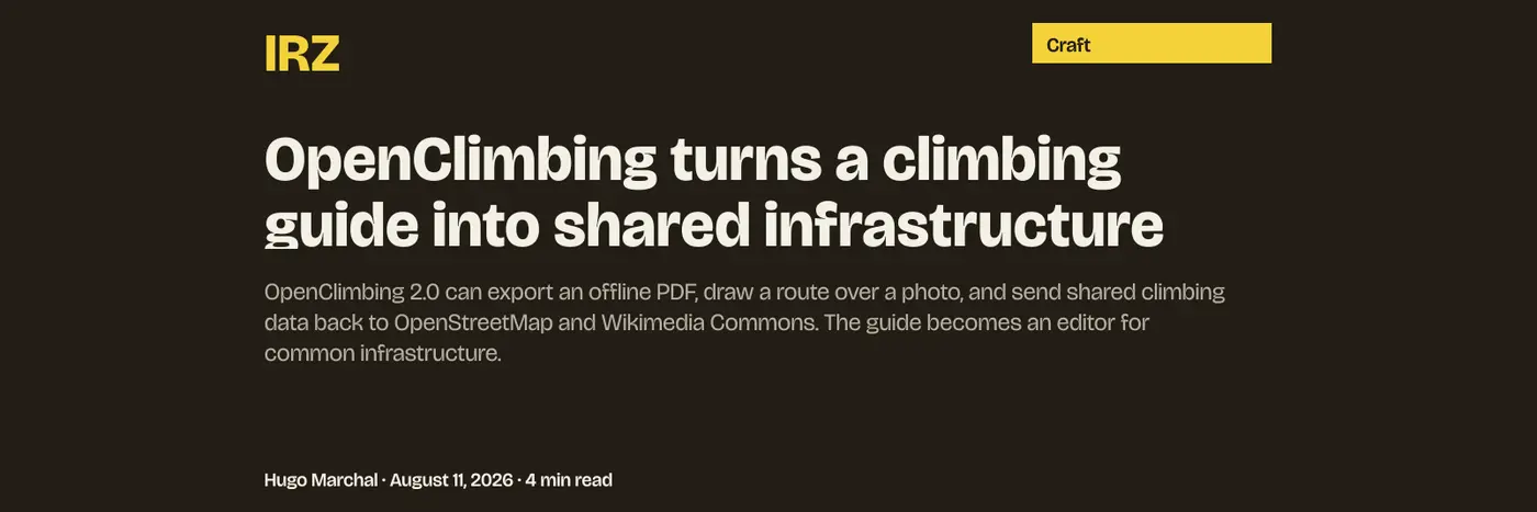 climbing guide as a shared infrastructure