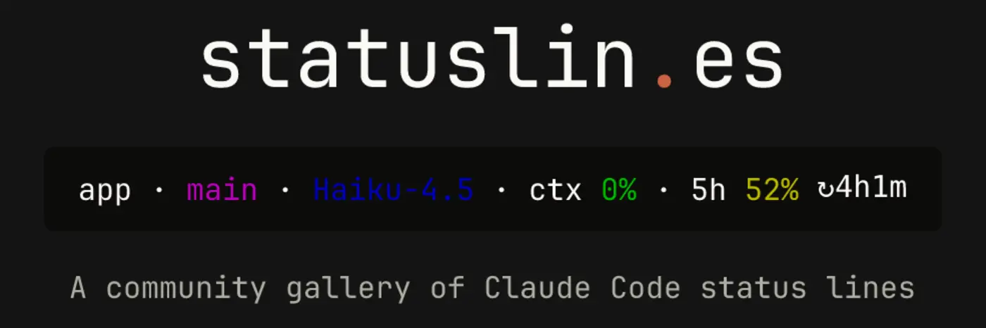 show hn a community library for claude code status lines