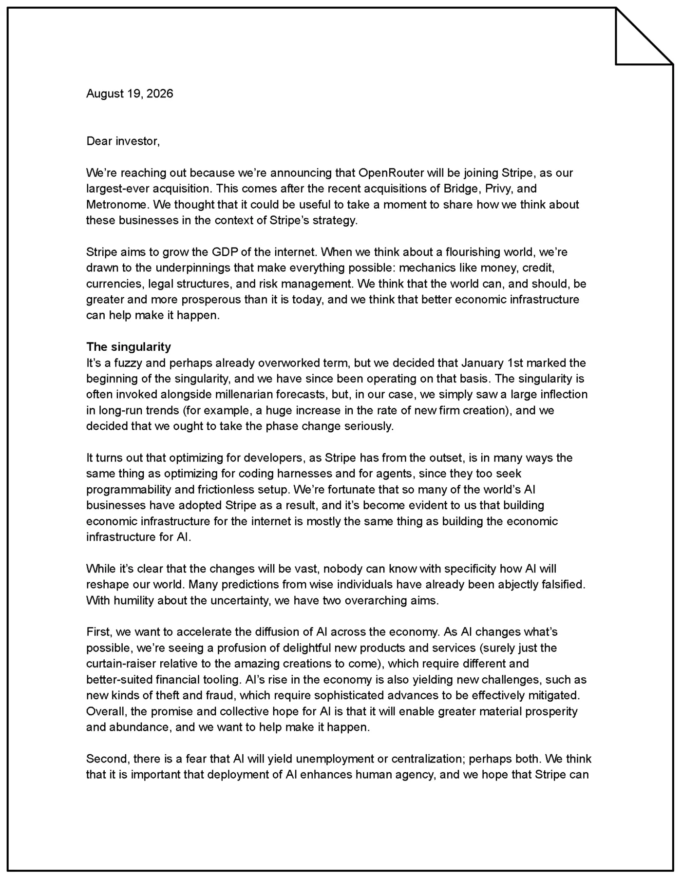 stripe to investors the singularity has begun pdf