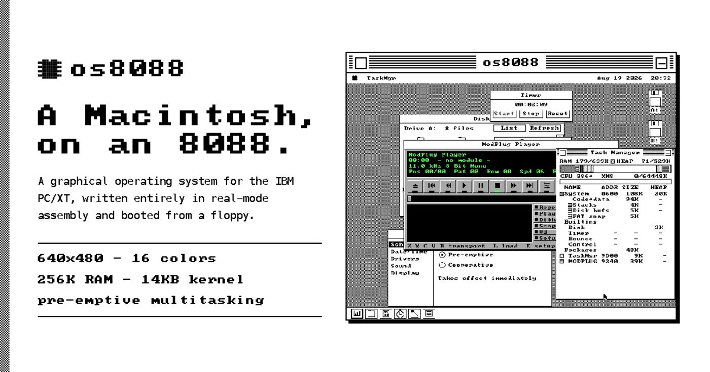 os8088com ibm xt os now has a browser cpm 22 with z80 core and ms word 11a