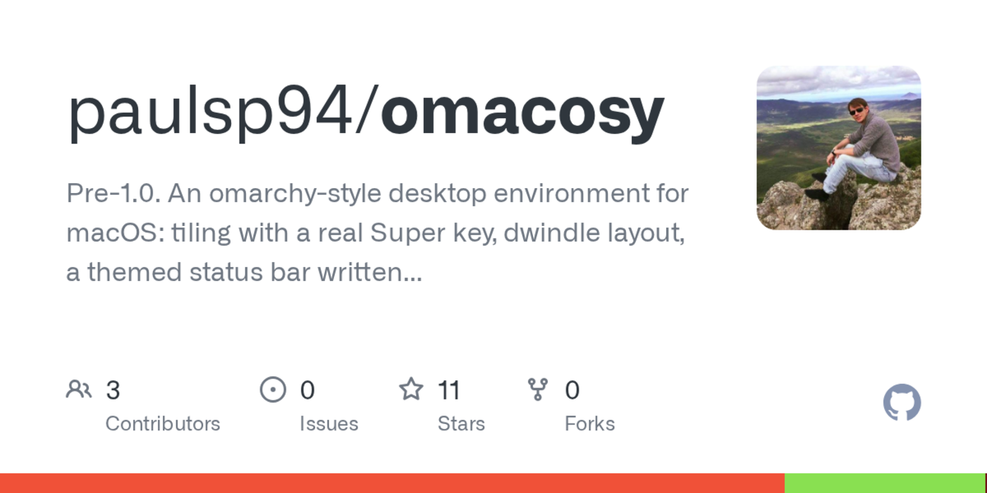 show hn omacosy omarchystyle tiling desktop for macos no sip