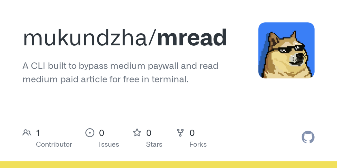 show hn mread read paid medium article for free in terminal