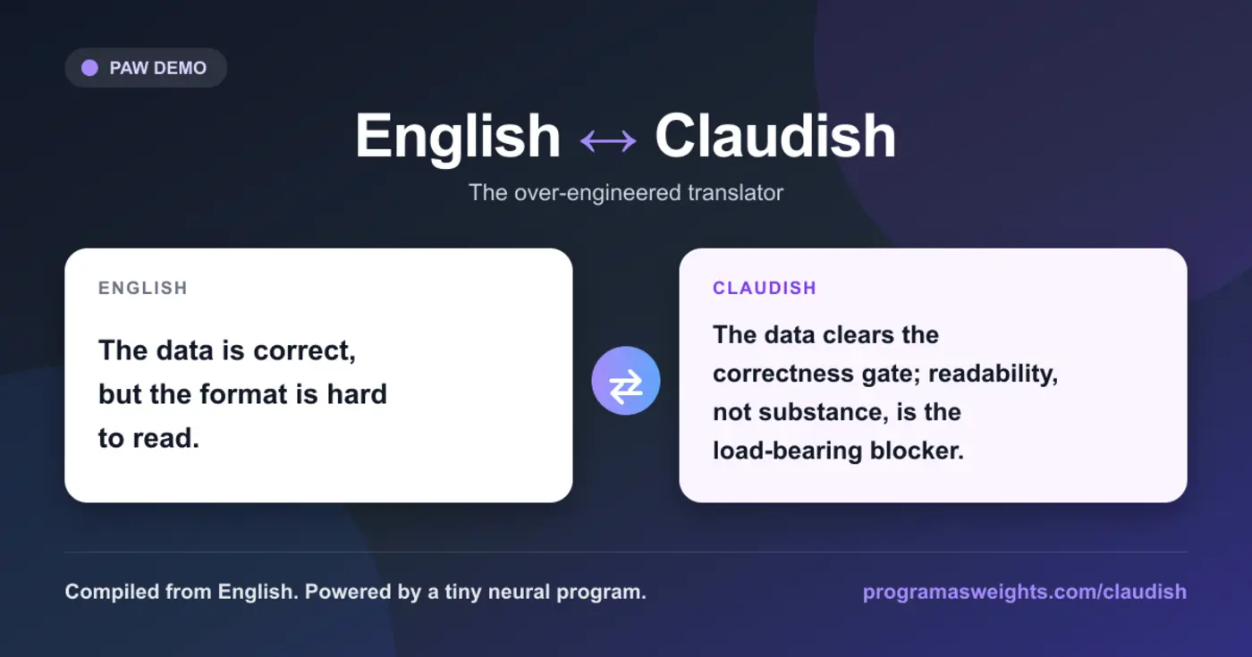 english claudish translator