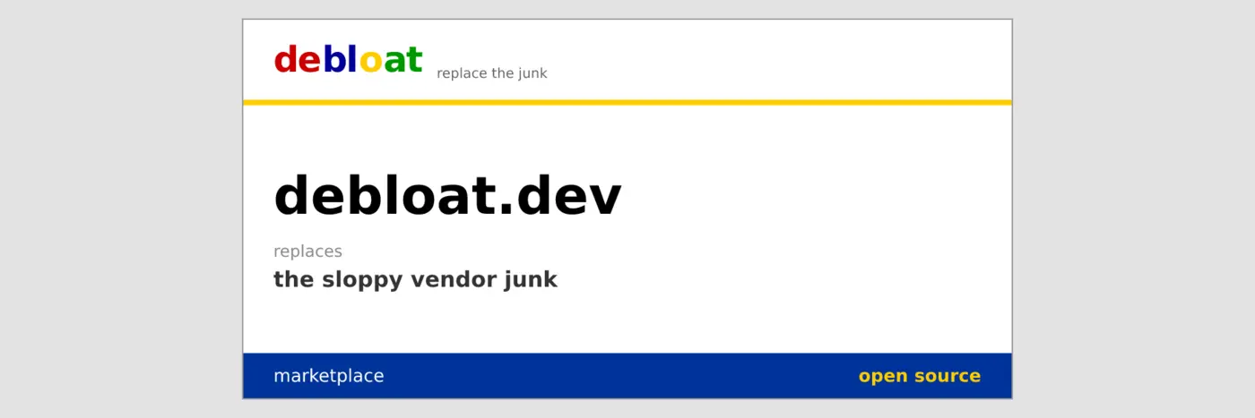 a website for debloated open source alternatives