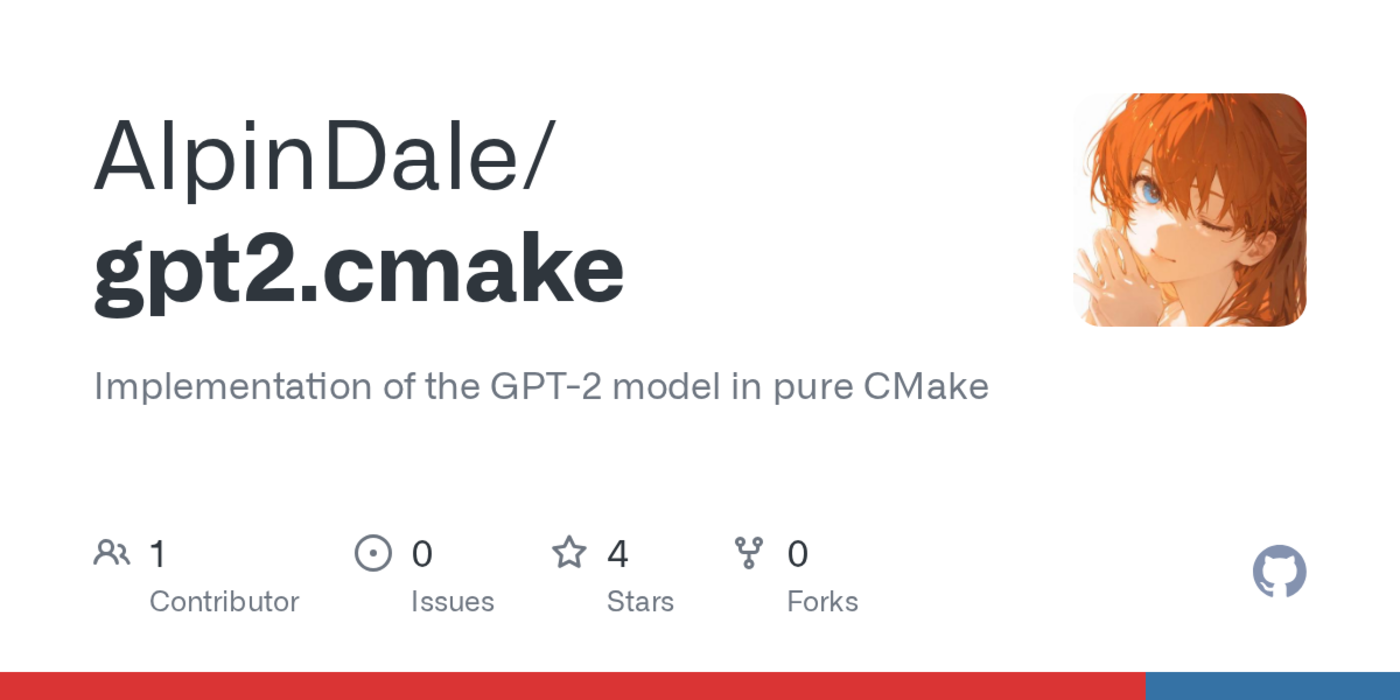 implementation of gpt2 in pure cmake