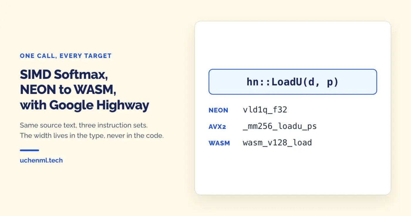 simd softmax neon to wasm with google highway