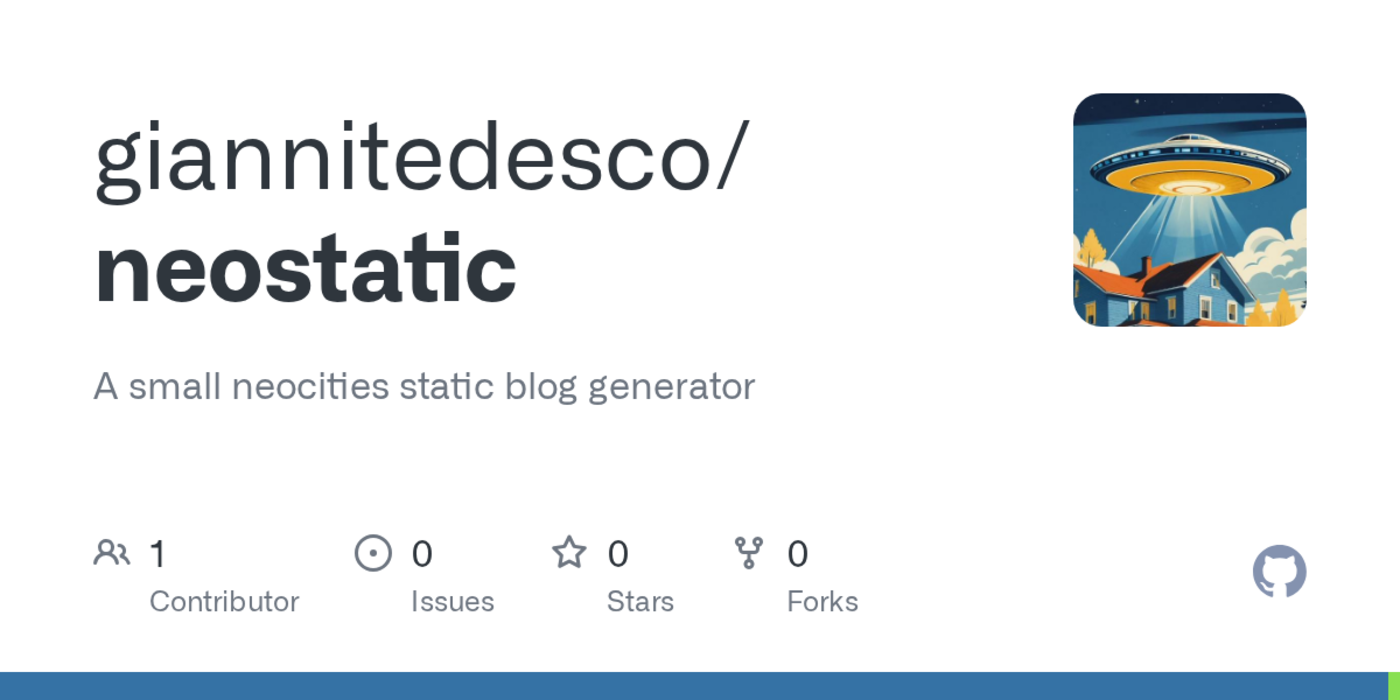 show hn neostatic a tiny siteblog generator for neocities