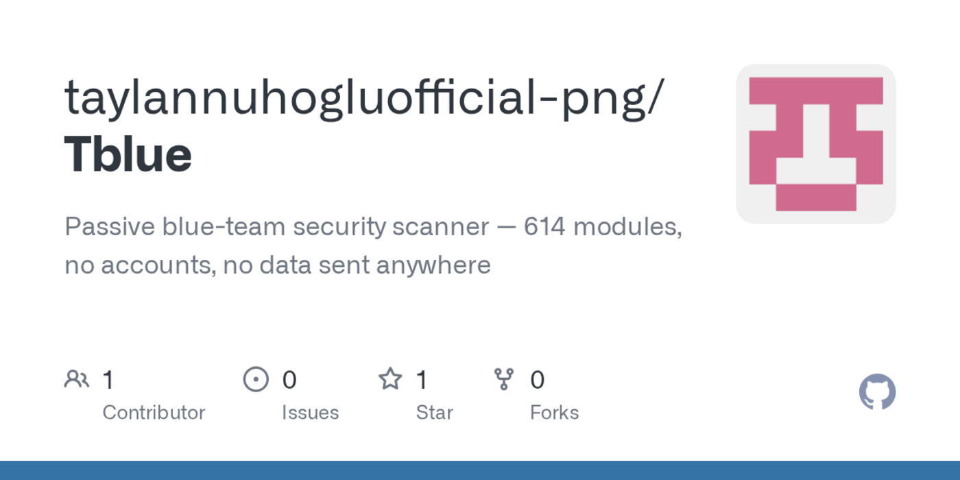 show hn tblue 614 passive security scanners for any website runs locally