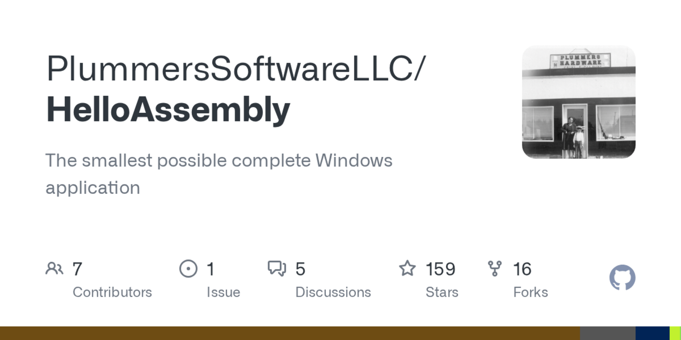 helloassembly the smallest possible complete windows application 2021