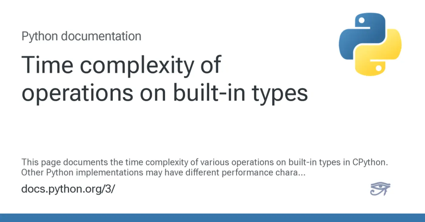 time complexity of operations on pythonx27s builtin types