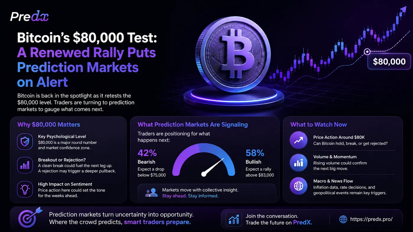 bitcoinx27s 80k test a renewed rally puts prediction markets on alert