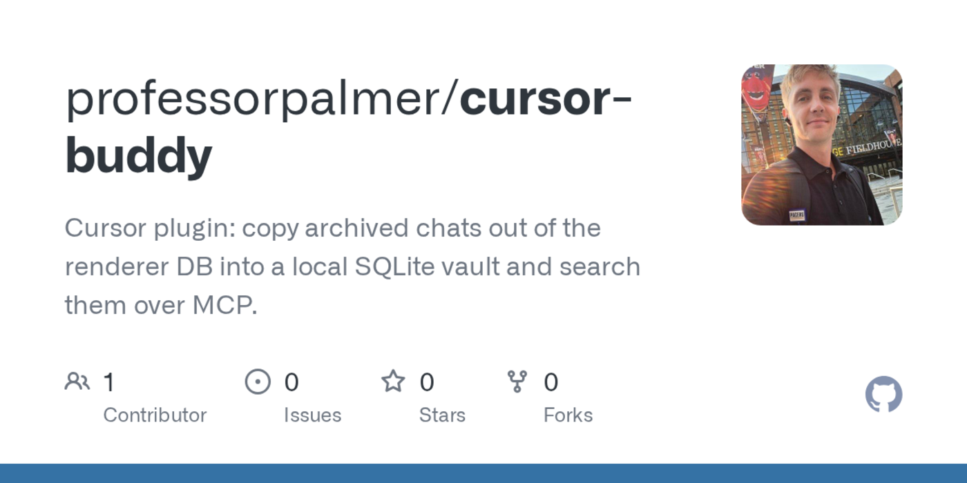 show hn cursor buddy get archived cursor chats out of renderer ram