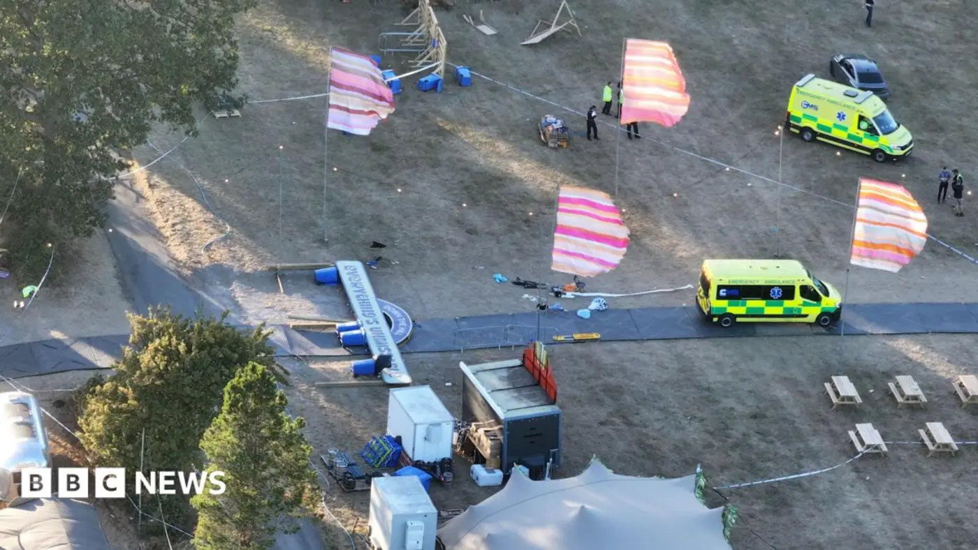 six people injured after sign falls at christian festival