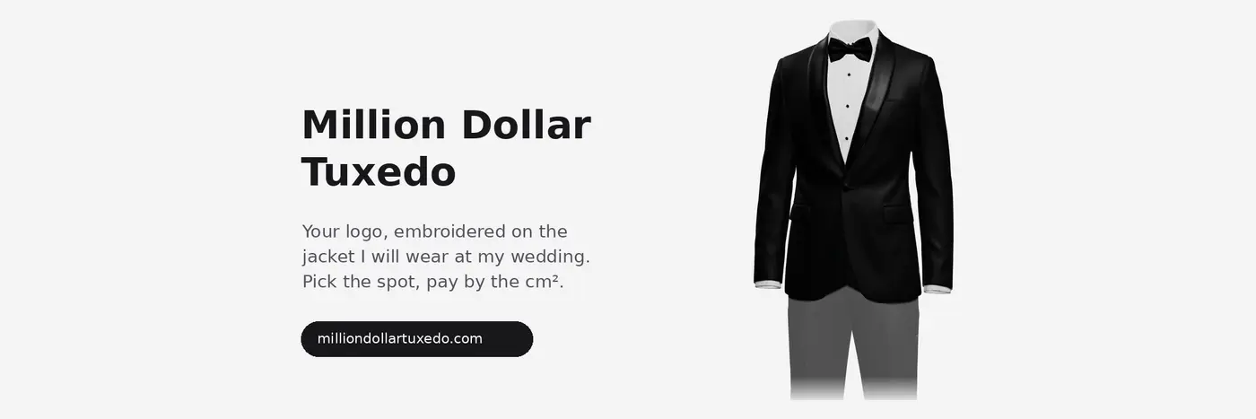 would you pay to put your logo on someonex27s wedding tuxedo