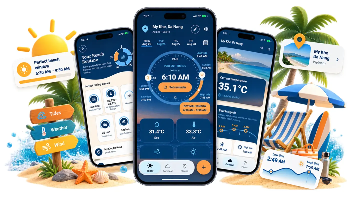 show hn bora praia weather and tide forecasts turned into a time to leave
